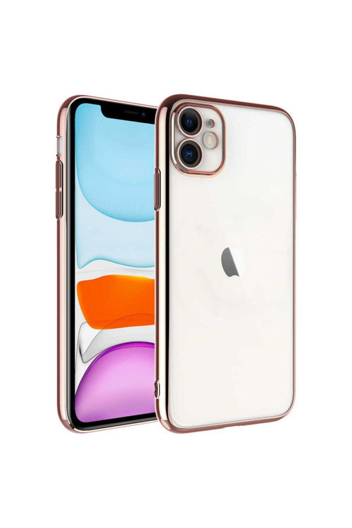 Apple İphone 11 Kılıf Sert Pc Renkli Çerçeveli Riksos Kapak