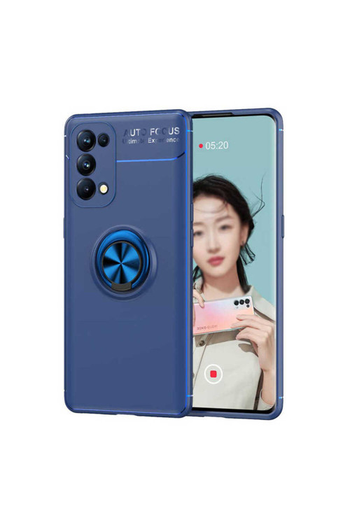 Oppo Reno 5 Pro 5G Kılıf Ravel Yüzüklü Standlı Silikon Kapak