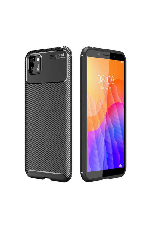 Huawei Y5P Kılıf Karbon Görünümlü Silikon Zr-Negro