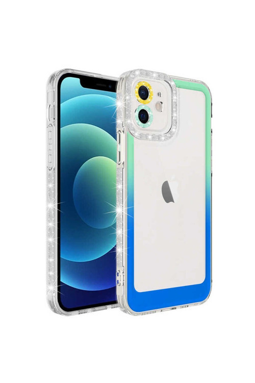Apple İphone 11 Kılıf Simli Ve Renk Geçişli Kapak Zr-Park