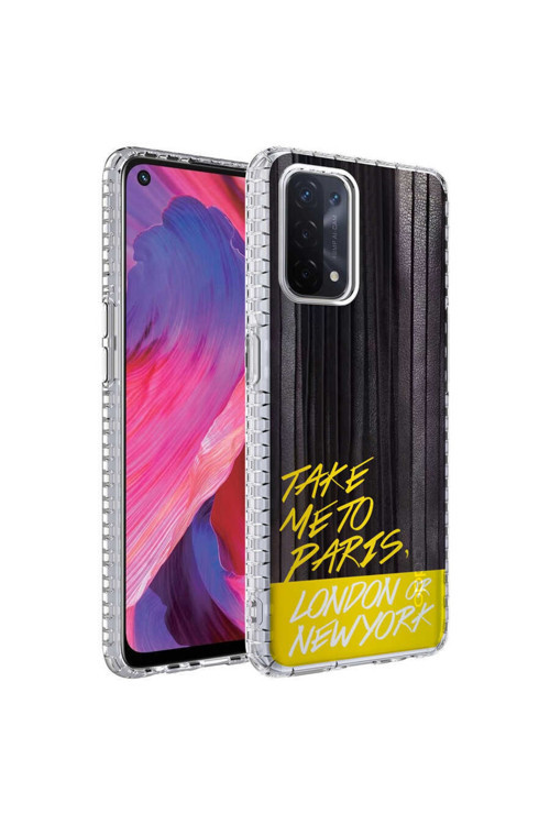 Oppo A74 4G Kılıf Airbag Kenarlı Renkli Desenli Silikon Elegans Kapak
