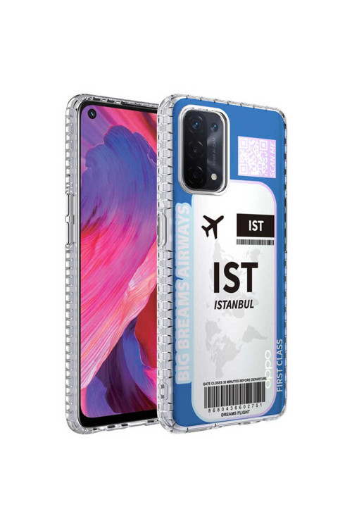 Oppo A74 4G Kılıf Airbag Kenarlı Renkli Desenli Silikon Elegans Kapak
