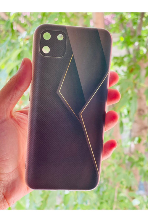Realme C11 Kılıf Black Line Desenli Baskılı Silikon