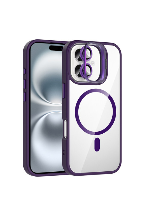 Apple İphone 16 Kılıf Kamera Standlı Lens Koruyucu Hediyeli Zr-Etro
