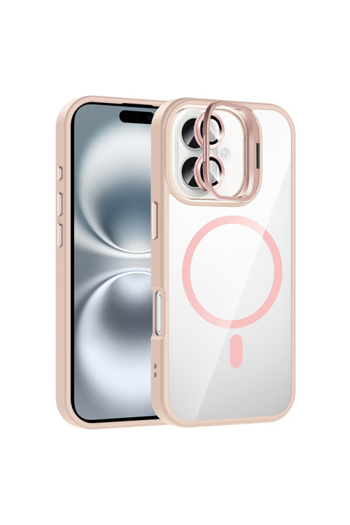 Apple İphone 16 Kılıf Kamera Standlı Lens Koruyucu Hediyeli Zr-Etro