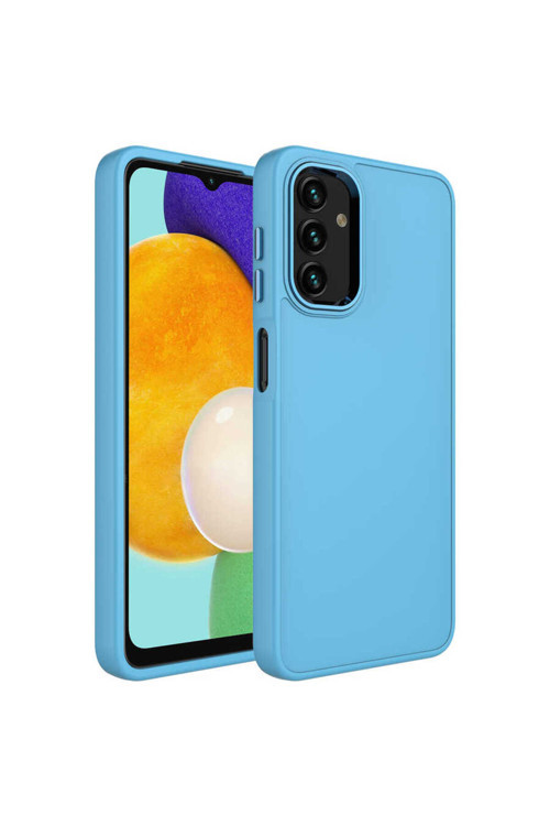 Samsung Galaxy A13 Kılıf Metal Çerçeve Ve Buton Tasarımlı Silikon Zr-Luna