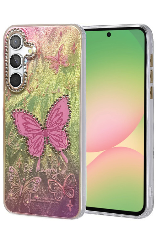 Samsung Galaxy A16 5G Kılıf Parlak Desenli Taşlı Azn-Blade