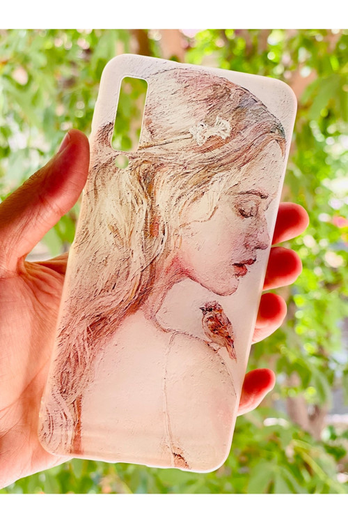 Samsun Galaxy A7 2018 Kılıf Kız Serçe Desenli Baskılı Silikon