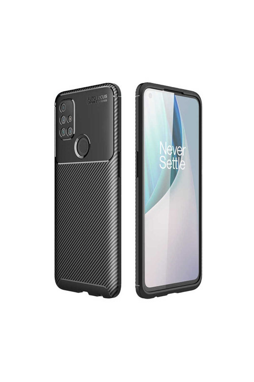 One Plus Nord N10 5G Kılıf Karbon Görünümlü Silikon Zr-Negro