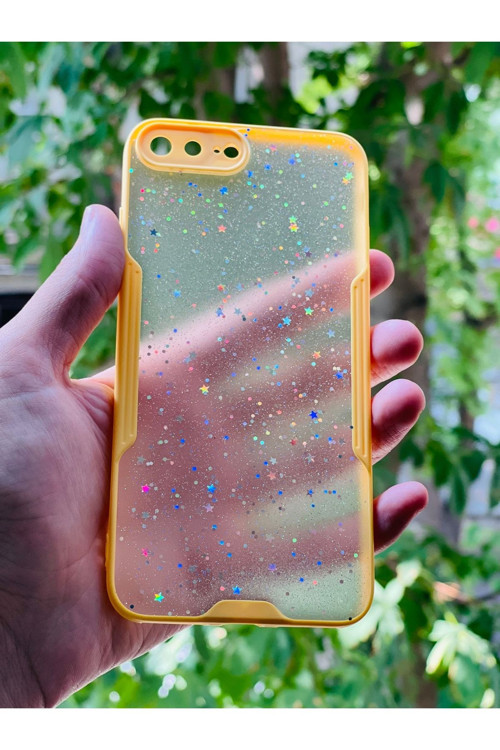 İphone 7 Plus / 8 Plus Uyumlu Kılıf Simli Platin Silikon