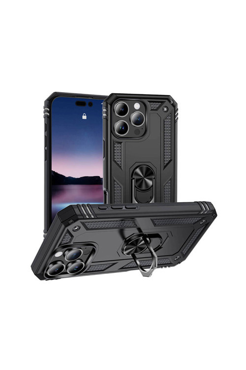 Apple İphone 16 Pro Max Kılıf Tank Korumalı Yüzüklü Standlı Kapak Zr-Vega