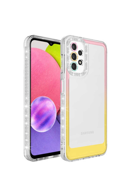 Samsung Galaxy A32 4G Kılıf Simli Ve Renk Geçişli Kapak Zr-Park
