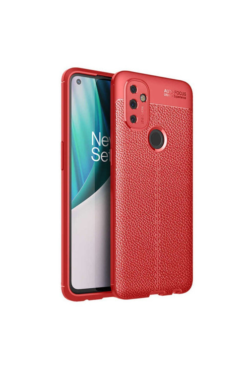 One Plus Nord N100 Kılıf Deri Görünümlü Silikon Zr-Niss