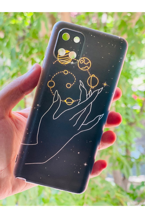 Samsun Galaxy A81 / Note 10 Lite Uyumlu Kılıf El Gezegen Desenli Baskılı Silikon