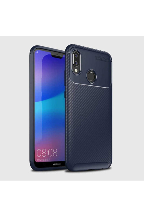 Huawei P20 Lite Kılıf Karbon Görünümlü Silikon Zr-Negro