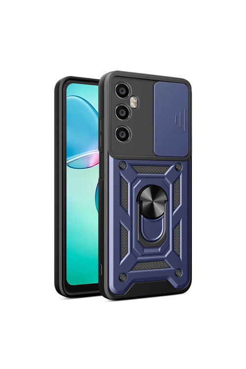 Realme C65 4G Kılıf Magnetik Standlı Kamera Korumalı Kapak Zr-Sürgülü