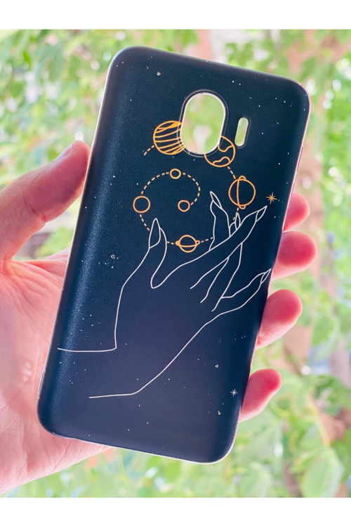 Samsun Galaxy J4 Kılıf El Gezegen Desenli Baskılı Silikon (Uyumlu)
