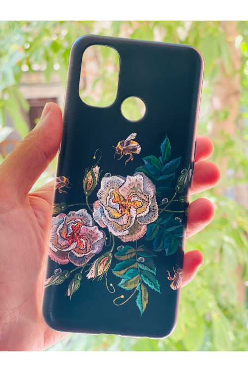 Oneplus Nord N100 Kılıf Çiçek Desenli Baskılı Silikon