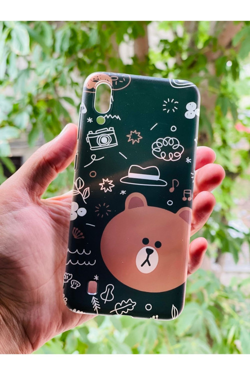 Galaxy M10 Uyumlu Kılıf Ayıcık Desenli Baskılı Silikon