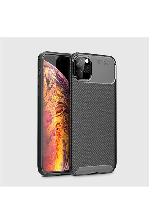 Apple İphone 11 Pro Max Kılıf Karbon Görünümlü Silikon Zr-Negro