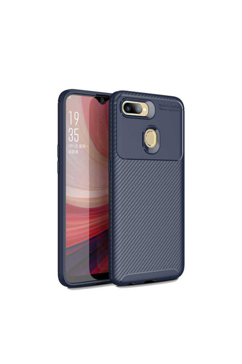 Oppo A12 Kılıf Karbon Görünümlü Silikon Zr-Negro