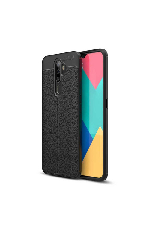 Oppo A5 2020 Kılıf Deri Görünümlü Silikon Zr-Niss