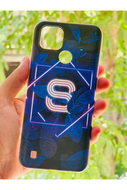 Realme C21 Kılıf S Harfi Desenli Baskılı Silikon