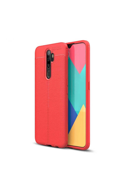 Oppo A5 2020 Kılıf Deri Görünümlü Silikon Zr-Niss