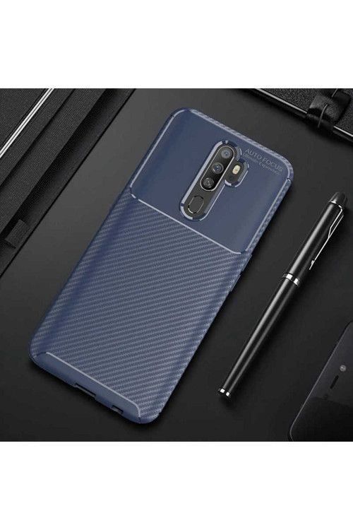 Oppo A5 2020 Kılıf Karbon Görünümlü Silikon Zr-Negro