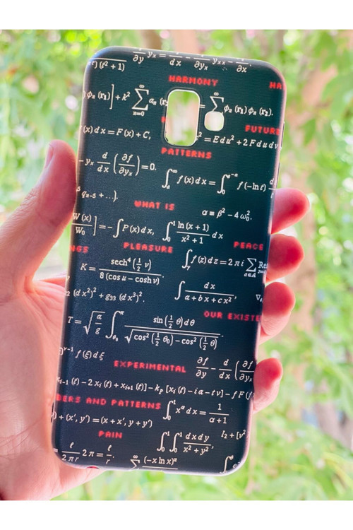 Samsun Galaxy J6 Plus Kılıf Matematik Desenli Baskılı Silikon (Uyumlu)
