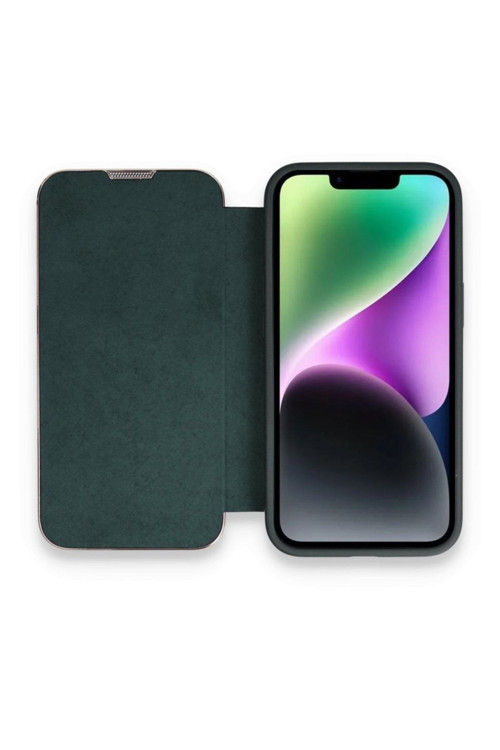 Apple Iphone 14 Pro Max Kılıf Dolpin Ince Şık Tasarım Kapaklı Kılıf + Kablo Koruyucu A++
