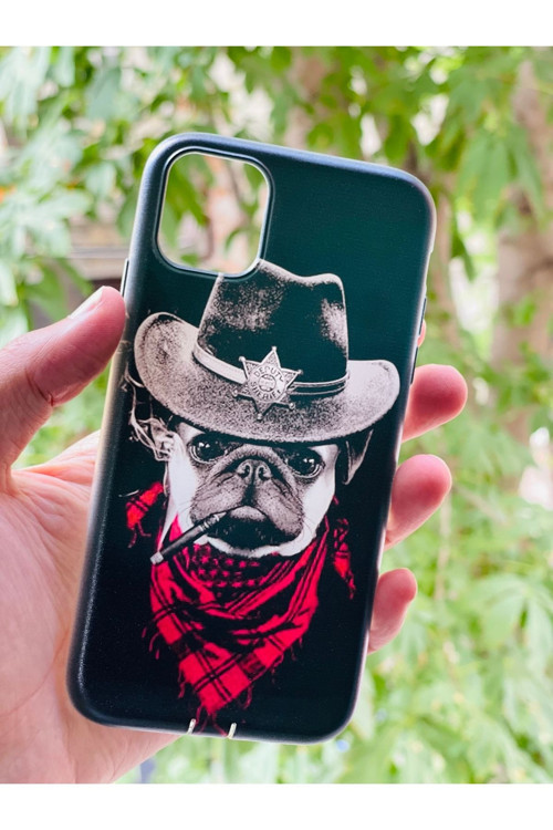İphone 11 Uyumlu Kılıf Şerif Köpek Desenli Baskılı Silikon