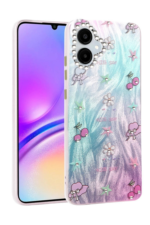 Samsung Galaxy A06 Kılıf Parlak Desenli Taşlı Azn-Blade