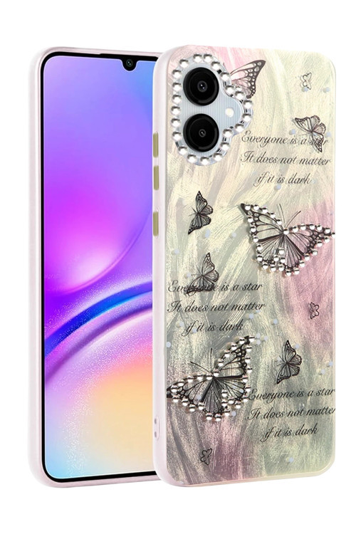 Samsung Galaxy A06 Kılıf Parlak Desenli Taşlı Azn-Blade