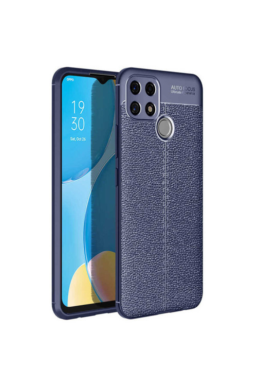 Oppo A15 Kılıf Deri Görünümlü Silikon Zr-Niss