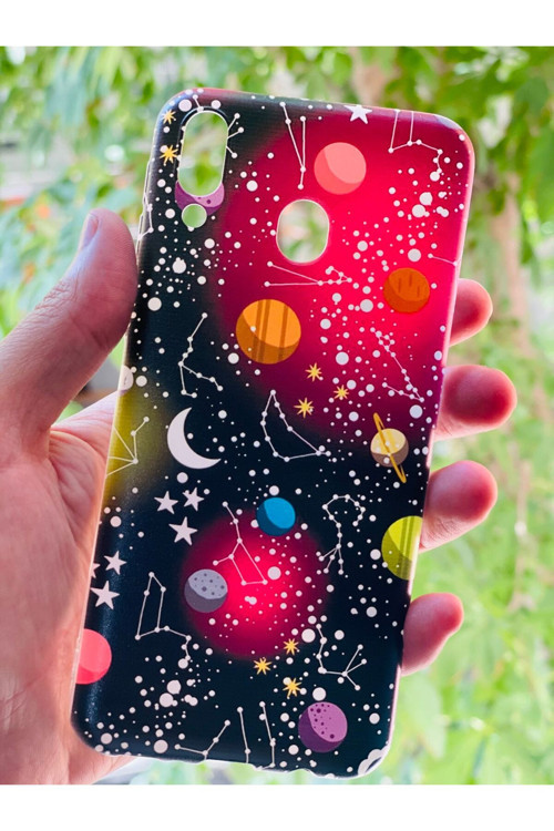 Samsun Galaxy M20 Kılıf Gezegen Desenli Baskılı Silikon (Uyumlu)