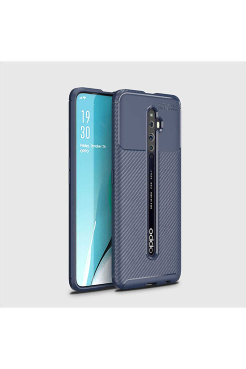Oppo Reno 2Z Kılıf Karbon Görünümlü Silikon Zr-Negro