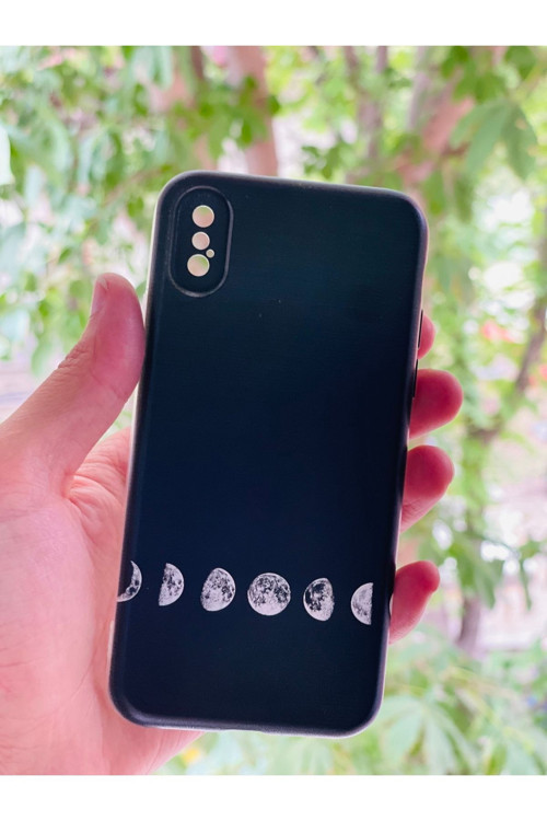 İphone X / Xs Uyumlu Kılıf Ay Desenli Baskılı Silikon