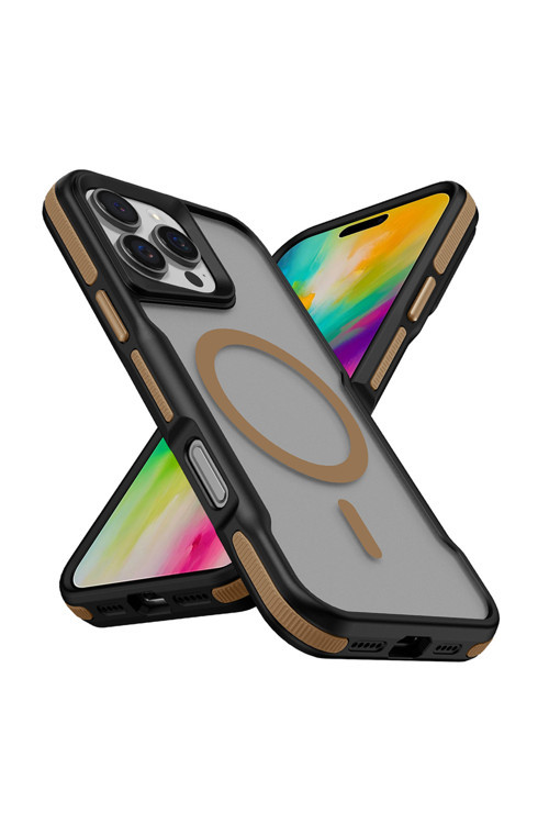 İphone 16 Pro Max Uyumlu Magsafe Şarj Özellikli Renkli Kenar Airbag Şeritli Zr-Lamer