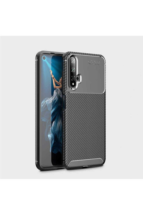 Huawei Honor 20 Kılıf Karbon Görünümlü Silikon Zr-Negro