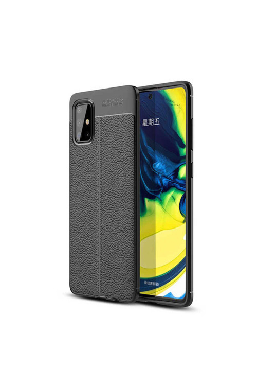 Samsung Galaxy A51 Uyumlu Kılıf Deri Görünümlü Silikon Zr-Niss