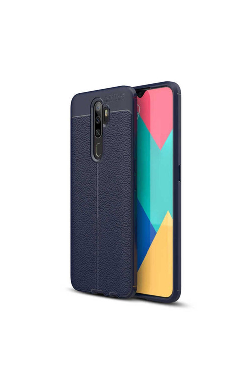 Oppo A9 2020 Kılıf Deri Görünümlü Silikon Zr-Niss