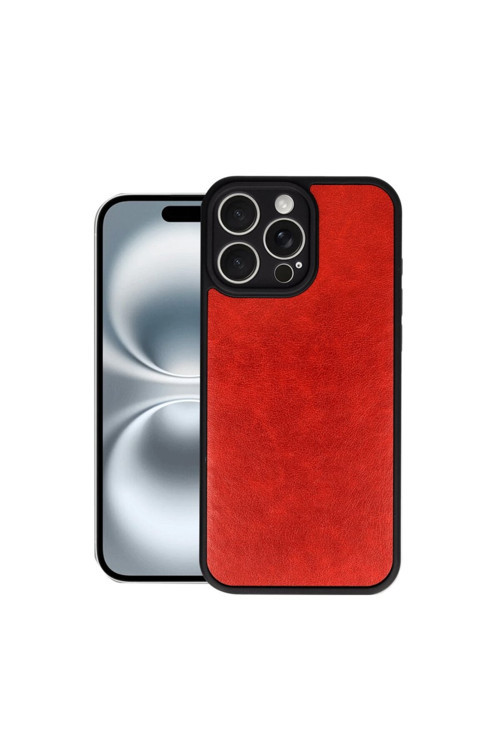İphone 16 Pro Max Uyumlu Kılıf Deri Görünümlü Şık