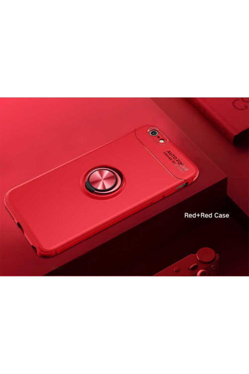 Apple Iphone 6S Kılıf Ravel Yüzüklü Silikon Kapak + Kablo Koruyucu + Ekran Koruyucu