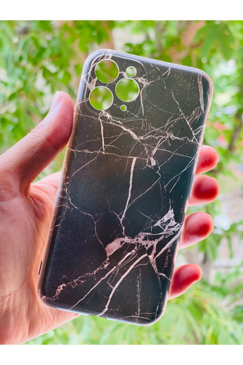 İphone 11 Pro Kılıf Mermer Desenli Baskılı Silikon