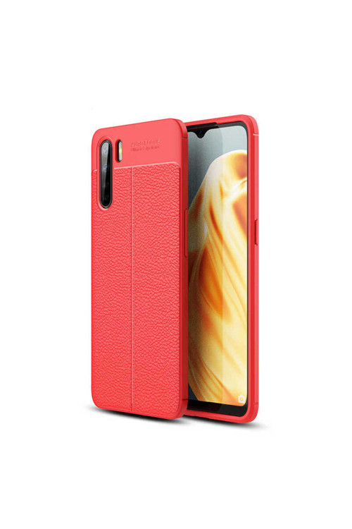 Oppo A91 Kılıf Deri Görünümlü Silikon Zr-Niss