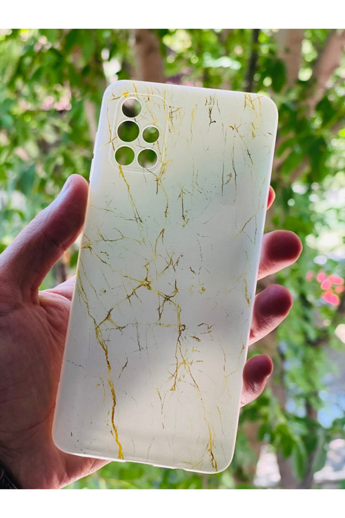 Samsun Galaxy M51 Uyumlu Kılıf Mermer Desenli Baskılı Silikon