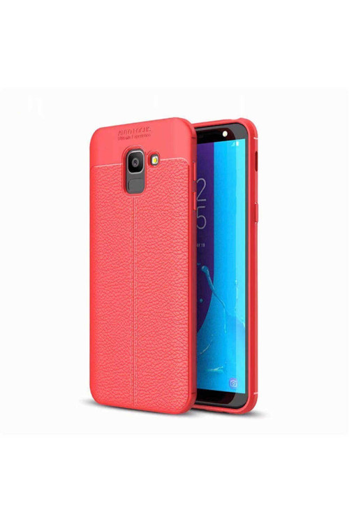 Samsung Galaxy J6 Uyumlu Kılıf Deri Görünümlü Silikon Zr-Niss