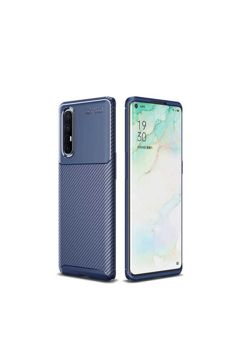 Oppo Reno 3 Pro 5G Kılıf Karbon Görünümlü Silikon Zr-Negro