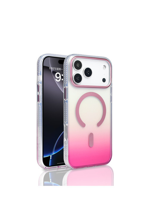 Apple İphone 17 Pro Kılıf M-Safe Şarj Özellikli Transparan Renk Geçişli Zr-Toros